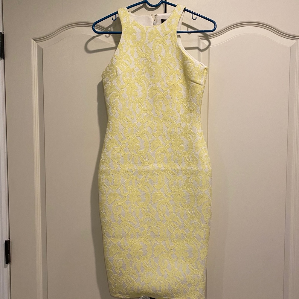AX Paris Women’s Yellow Lace Body Con Dress